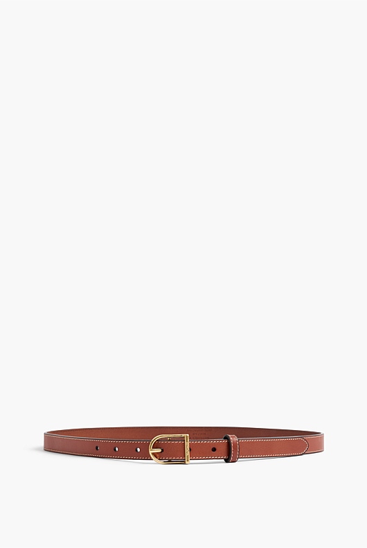 Curved Buckle Slim Belt