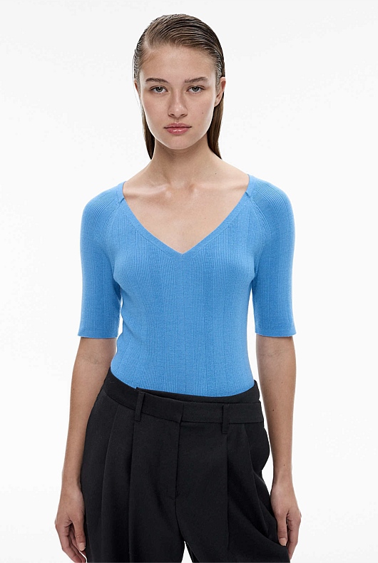 Wool Blend Wide Neck Knit