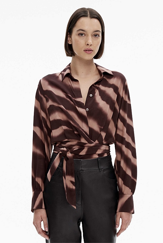 Radiant Print Wrap Shirt