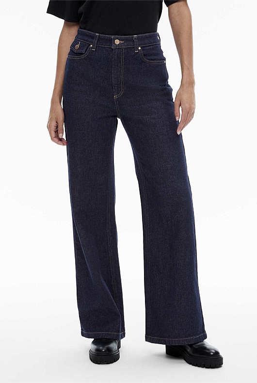 Wide Leg Coin Tab Jean