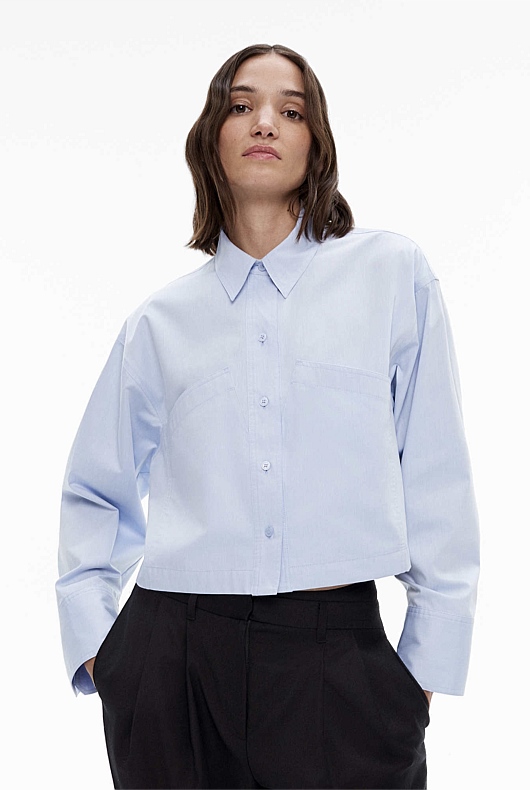 Cropped Pocket Detail Shirt