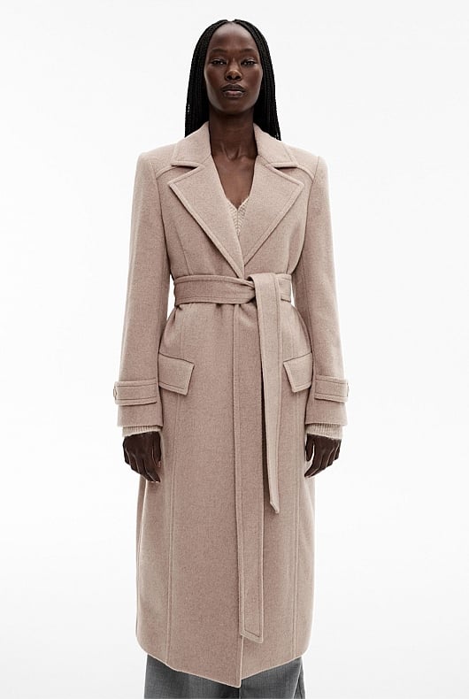 Wool Cashmere Tie Coat