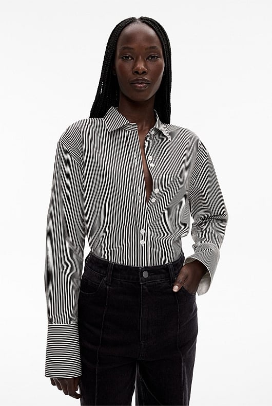 Cotton Stripe Relaxed Shirt