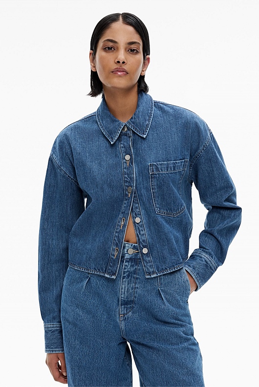 Denim Crop Shacket