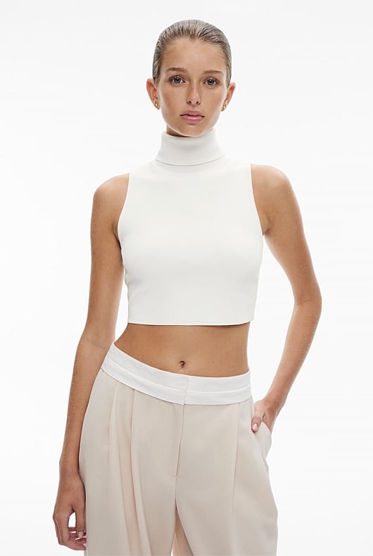 Crop High Neck Knit