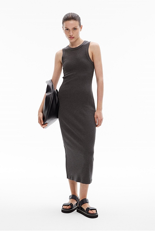 Crew Rib Midi Dress