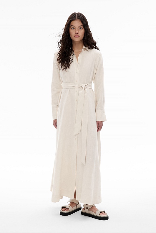 Linen Maxi Shirt Dress