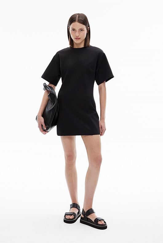 Black Ponte T Shirt Dress Women s Black Dresses Witchery