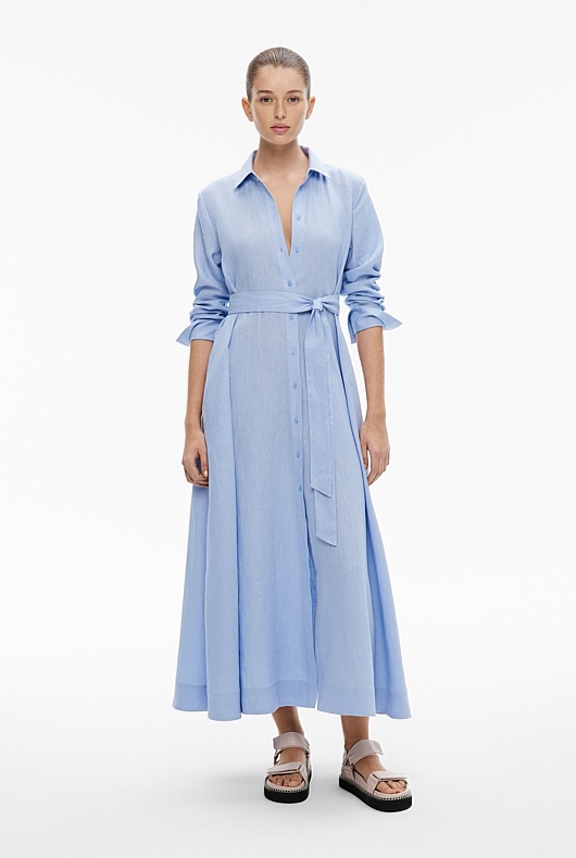 Linen Maxi Shirt Dress