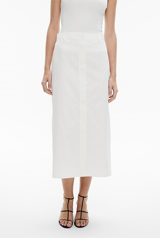 Button Through Midi Skirt