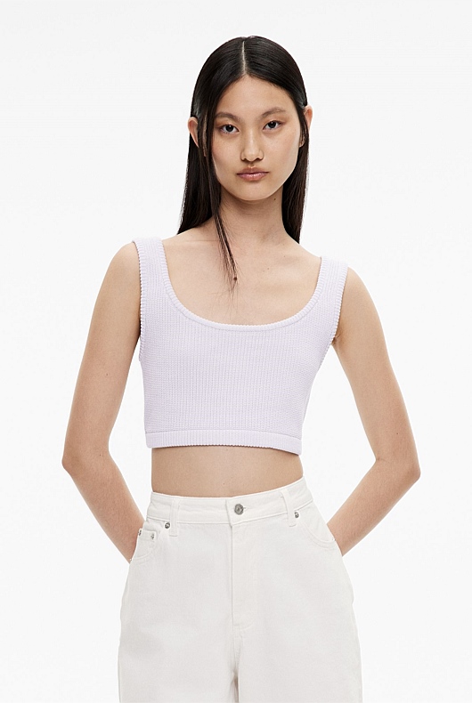 Cropped Rib Knit Top