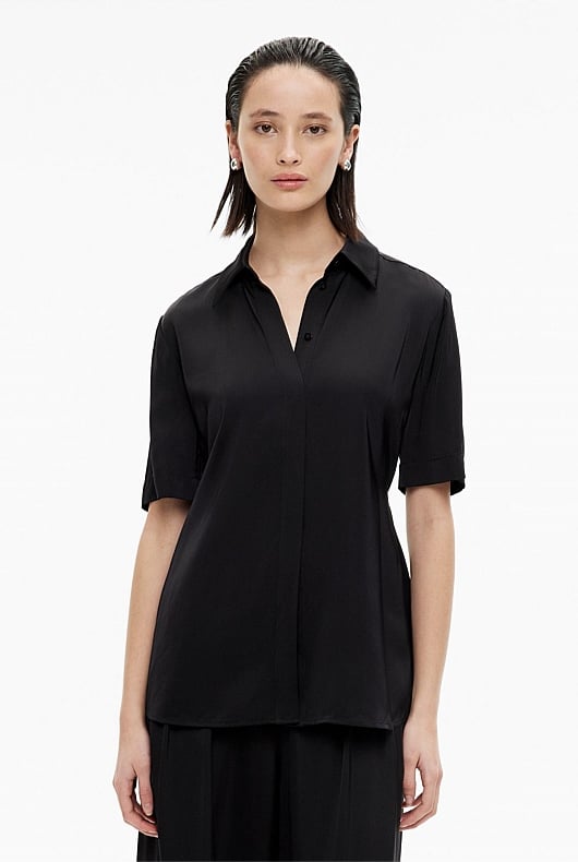 Black Tie Waist Shirt Women s Evening Shirts Witchery