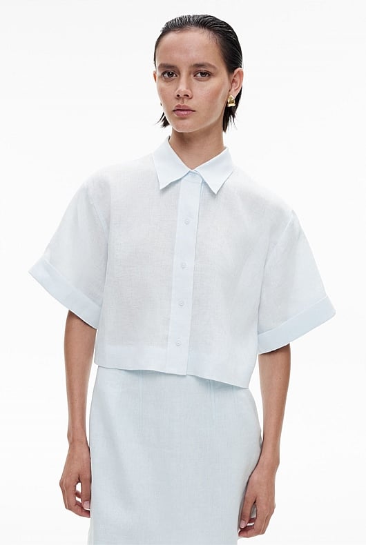 Linen Crop Shirt