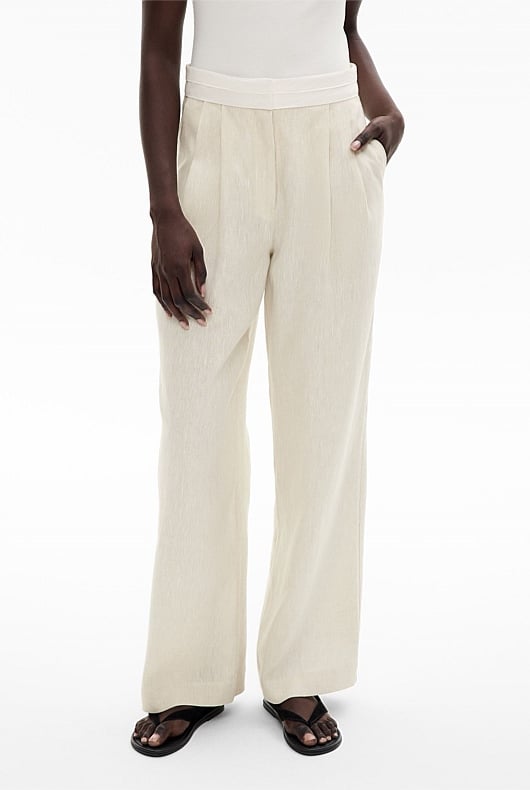 Waist Detail Linen Pant