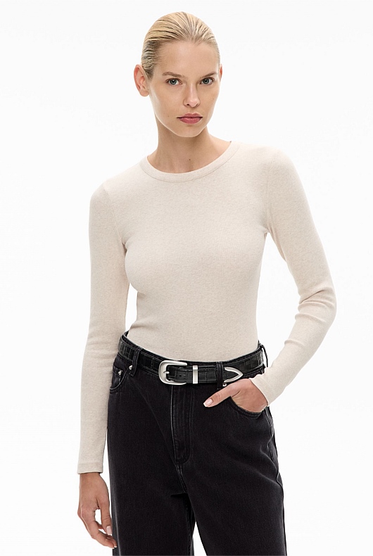 Crew Rib Long Sleeve Top