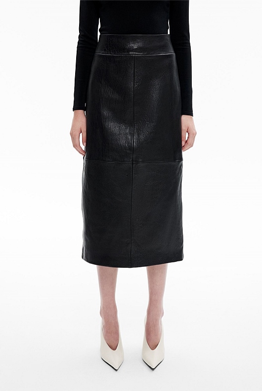 Leather Midi Skirt