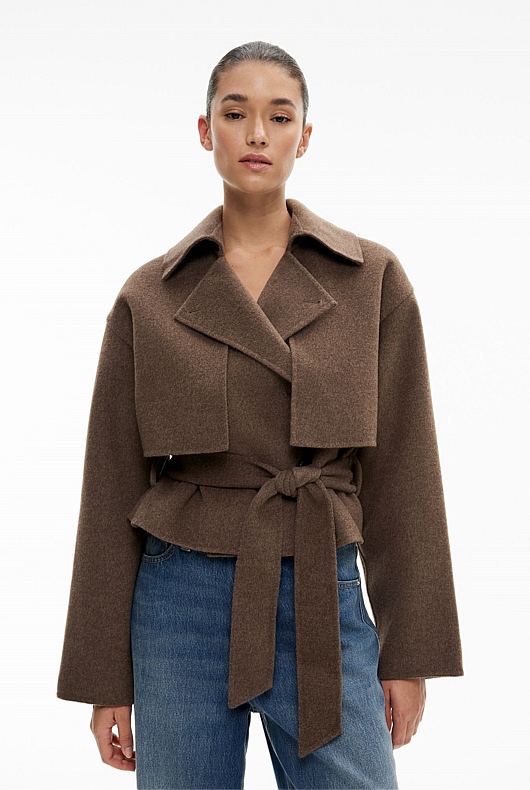 Wool Blend Trench Coat