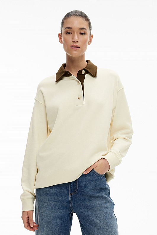 Jersey Longline Polo Top