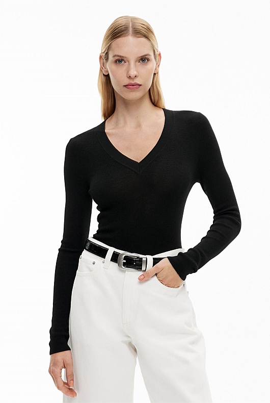 Wool V Neck Knit