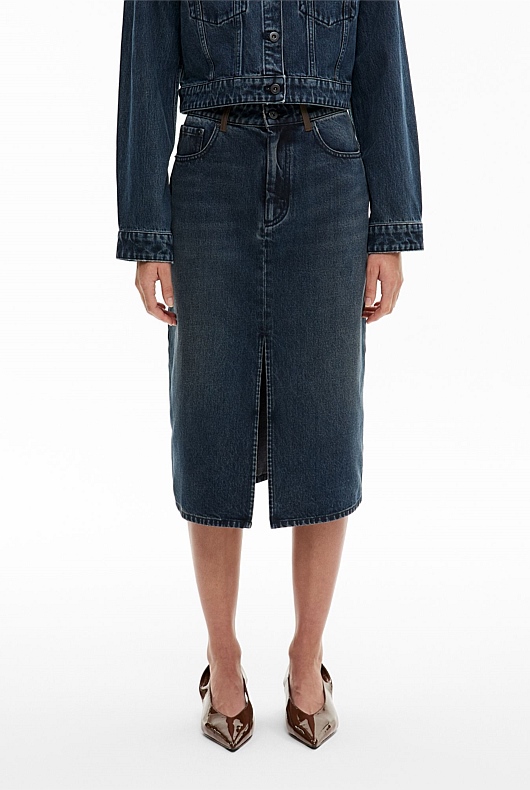 Denim Midi Skirt