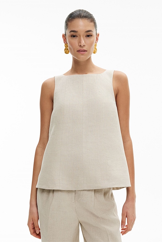 Linen D-Ring Top