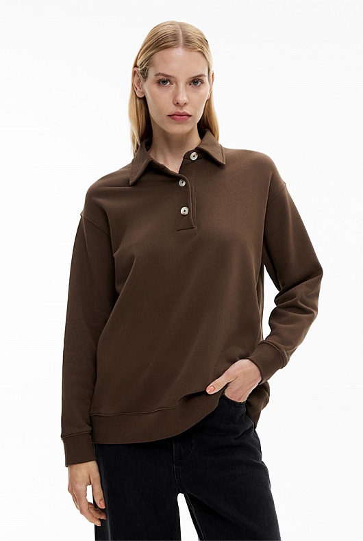 Jersey Longline Polo Top