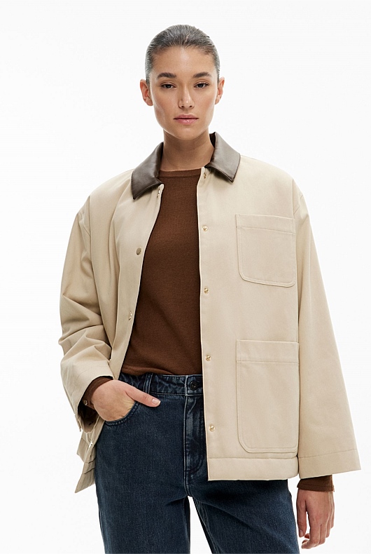 Contrast Collar Jacket
