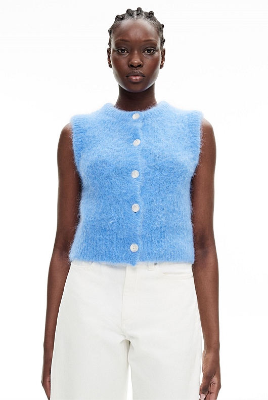 Fluffy Crew Knit Vest
