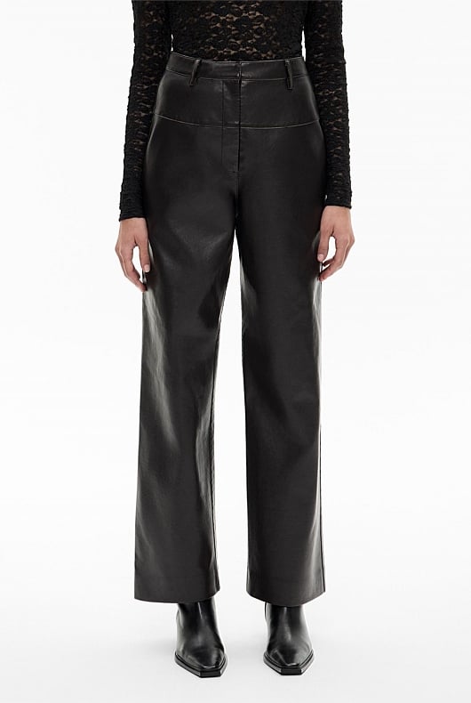 Spliced Faux Leather Pant