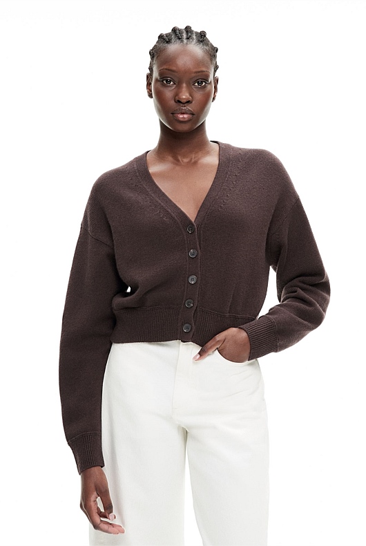 Button V Neck Cardigan