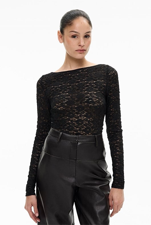 Textured Boat Neck Top