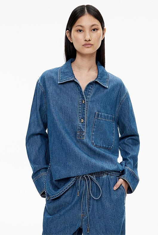 Denim Polo Shirt