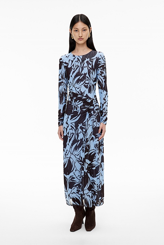 Crew Mesh Long Sleeve Dress