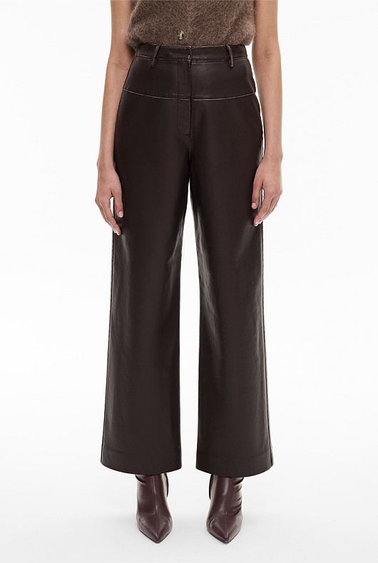 Spliced Faux Leather Pant