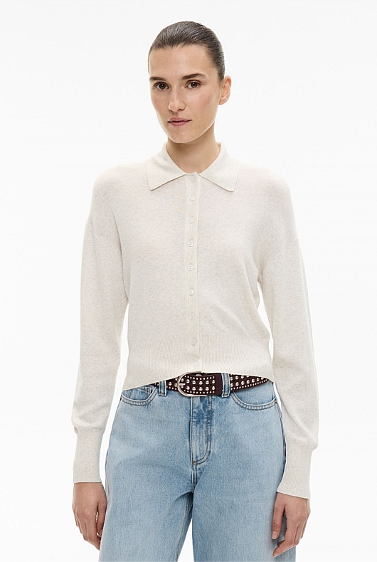 Collar Fine Cardigan