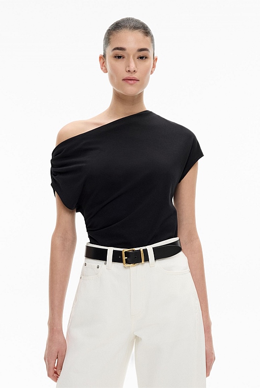 Asymmetric Draped T-Shirt