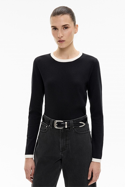 Contrast Trim Knit