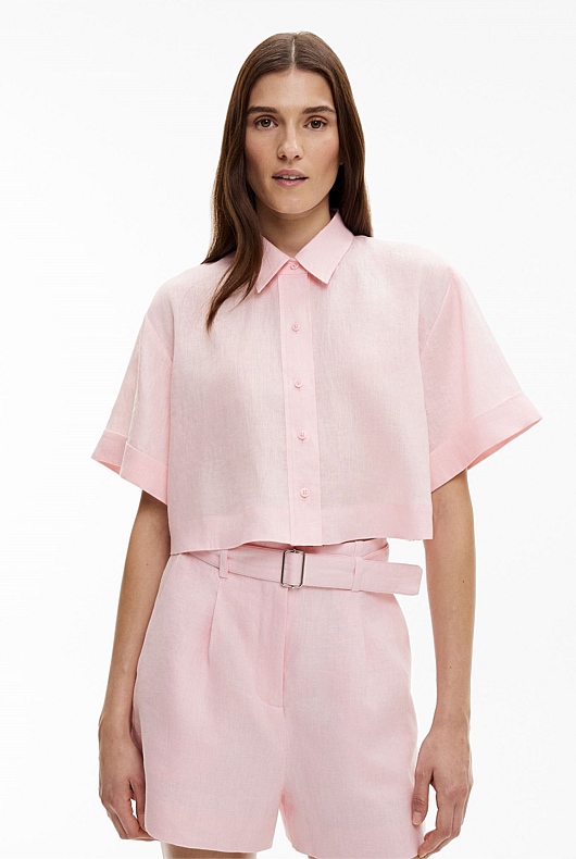 Linen Crop Shirt