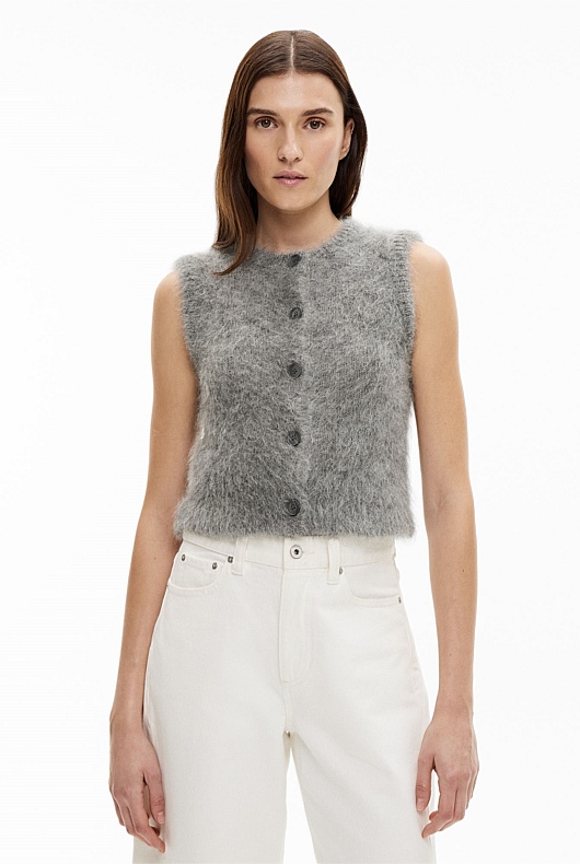 Fluffy Crew Knit Vest