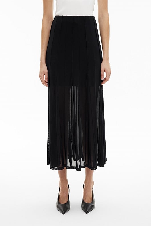 Panelled Mesh Skirt