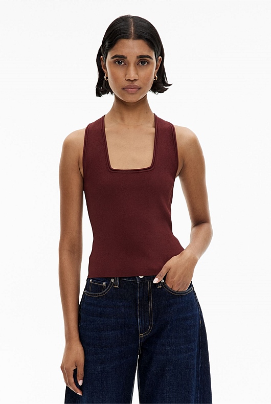 Compact Square Neck Tank Top