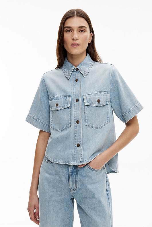 Patch Pocket Denim Shirt
