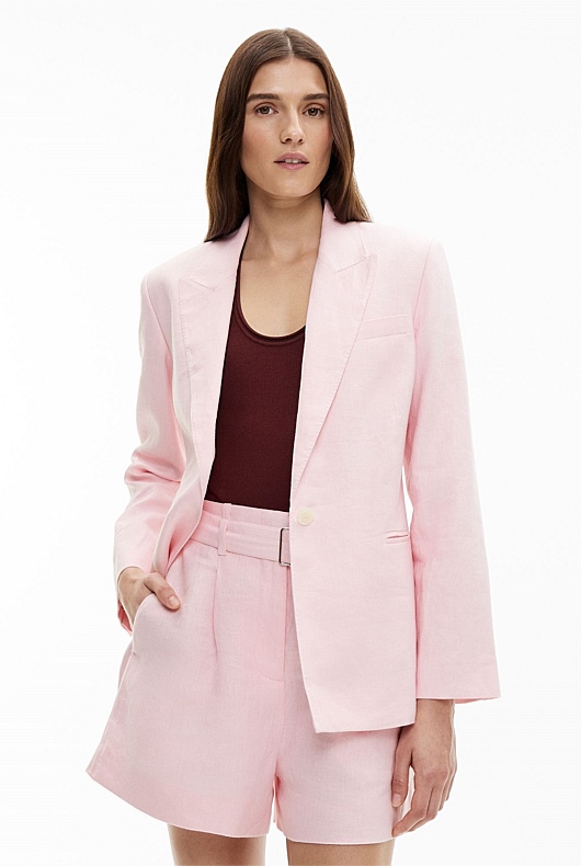 Tie Detail Linen Blazer