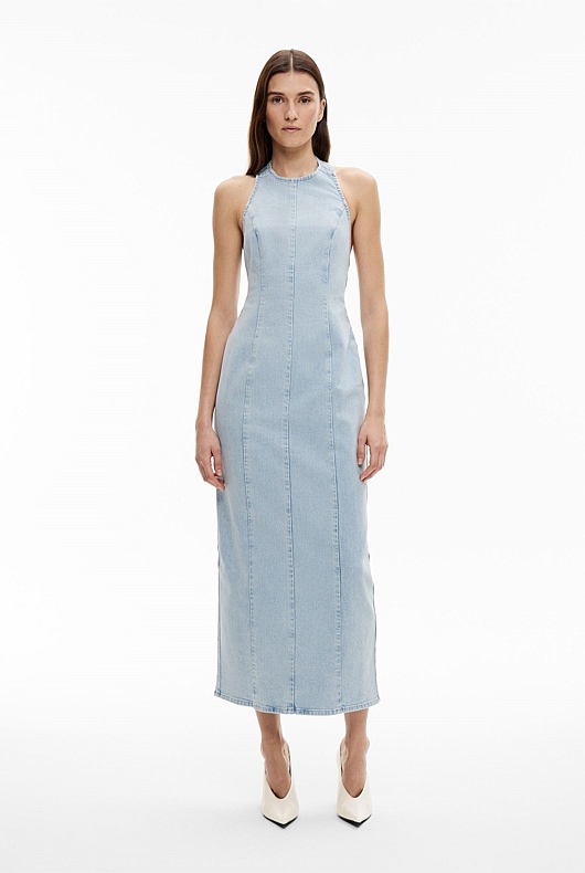 Backless Denim Dress
