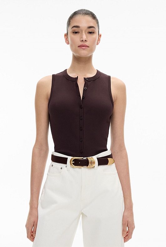Button Through Tank Top