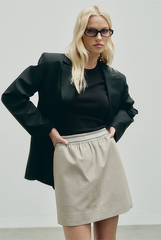 Elastic Detail Mini Skirt
