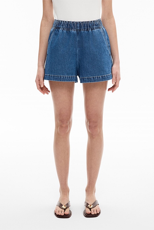 Denim Pull On Shorts