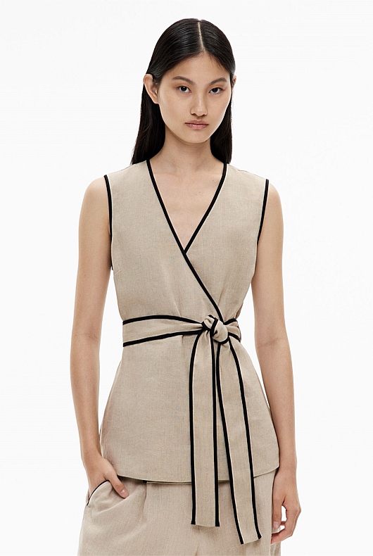 Contrast Tie Shirt
