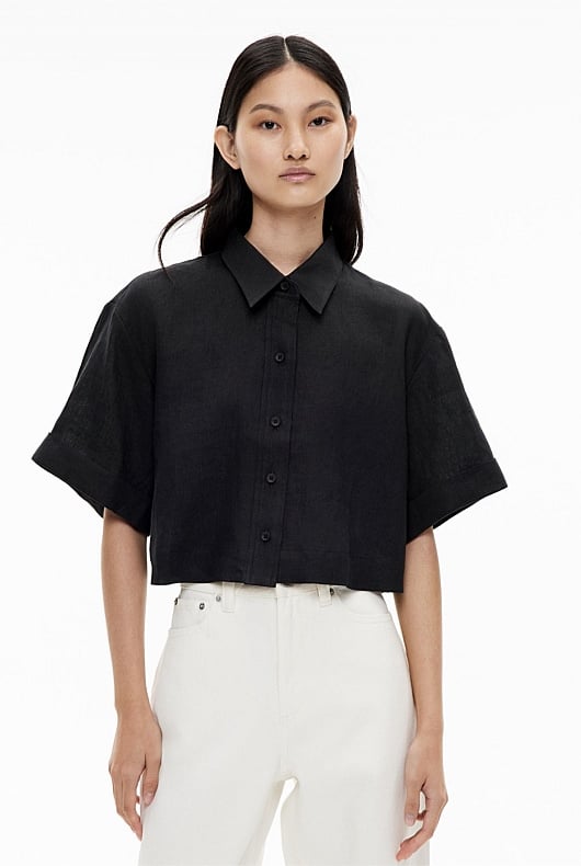 Linen Crop Shirt