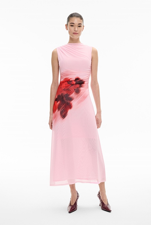 Mesh Drape Tank Dress